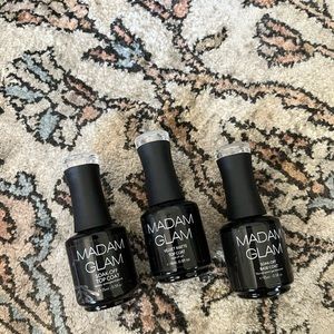 Madam glam gel base coat, glossy top, and velvet matte top coat set